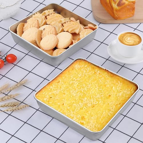 8 Inch Square Baking Cake Pan Set of 4 (8'' x 8'')