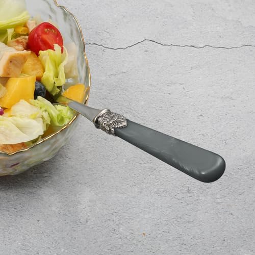 2 piece Salad Servers Stainless Steel Salad Serving Set Salad Fork and Spoon (Gray)