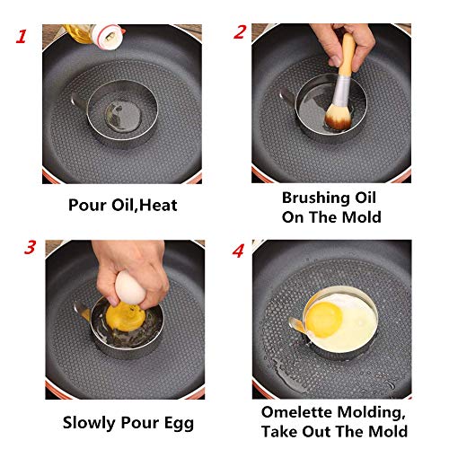 Egg Ring 3 Inch Stainless Steel Omelet Mold Pancake Ring Metal Kitchen Cooking Tool