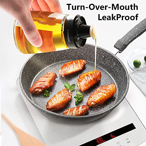 5.5oz Oil and Vinegar Cruets 2 Pack Glass Oil Dispenser Bottles for Cooking Leakproof and Drip Free Spouts (Clear 5.5oz(2 pack))