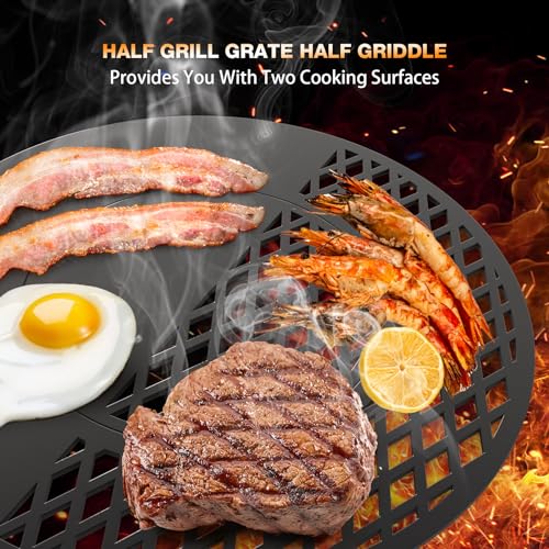 BBQ Griddle and Grate Combo Kit for Weber 22 inch Kettle Charcoal Grills (For 22" Kettle)
