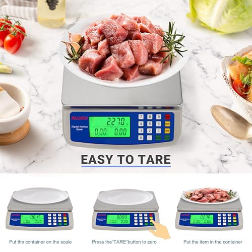 Large Digital Kitchen Scale 22LB Commercial Scale for Food Baking Bread Cooking Meat (milky)