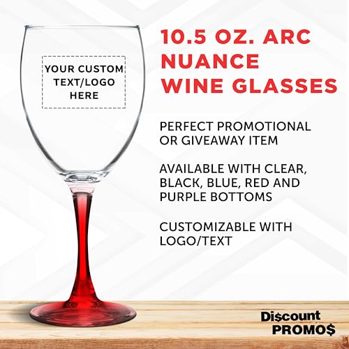 Custom Nuance Wine Glasses by ARC 10.5 oz. Set of 10 (100 Count)