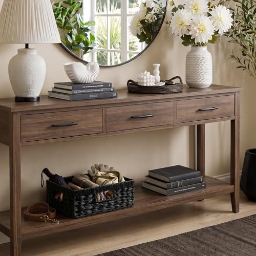 Wicker Baskets for Organizing (Black / 13"L x 10¾"W x 4¾"H)