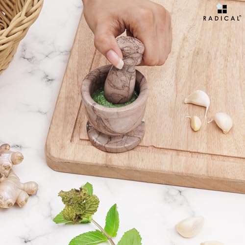 Marble Mortar and Pestle Set 2.5" Small Spice & Herb Grinder (Marinara / 2.5" Inches)