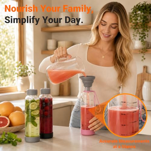 18 oz Glass Water Bottles (Clear-06-6p/18oz / 18oz)