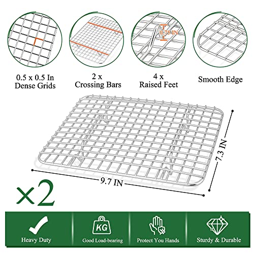10.4 Inch Toaster Oven Pan Tray with Wire Rack (10.4 Inch)