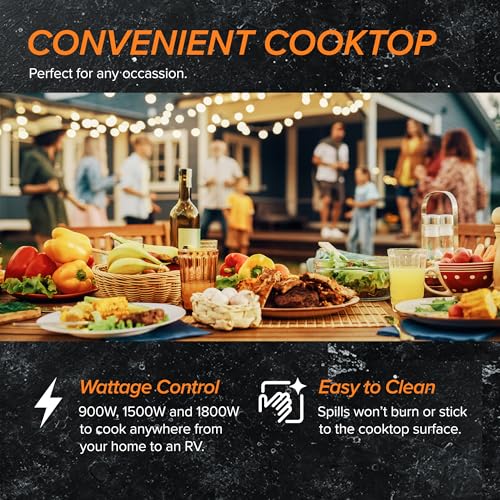 Double Pro Cooktop Induction Countertop Burner (Black)