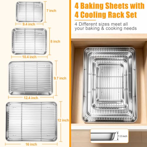 Baking Sheet with Wire Rack Set (16+12+10+9)