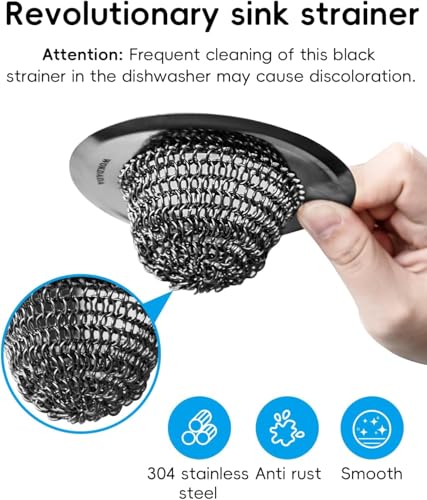 Upgraded Sink Drain Strainer (Black / 1-Pack)