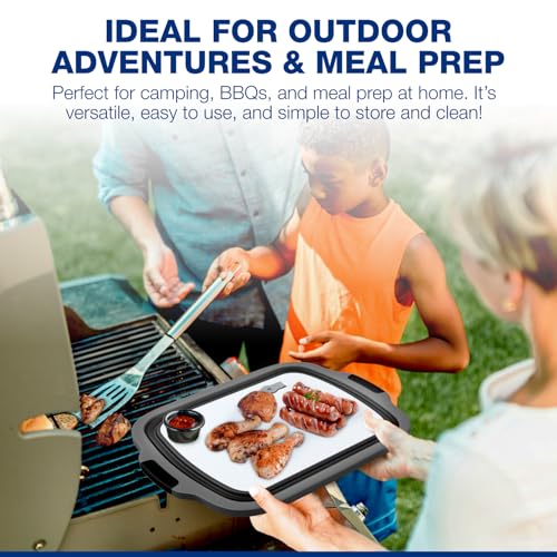 2 Pack XL Collapsible BBQ Prep Tub with Built (Black)