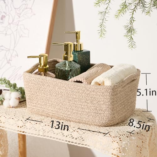Small Storage Baskets for Organizing (4pcs-L13xW8.5xH5.1" / Brown)
