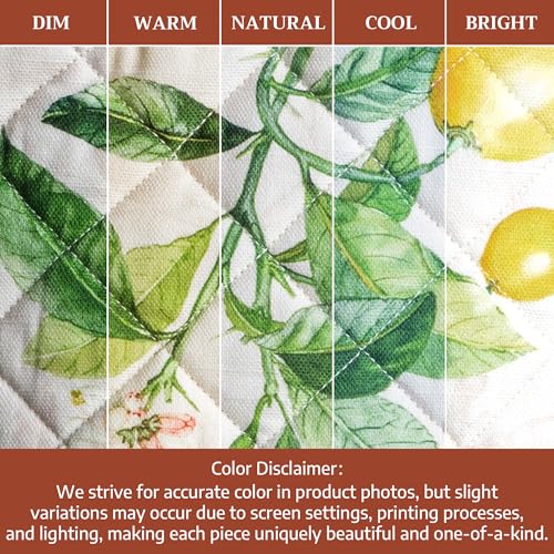 Maison d'Hermine Oven Gloves 100% Cotton Oven Mitt (004 - Limoncello / 7.5" x 13" (Oven Mitt))