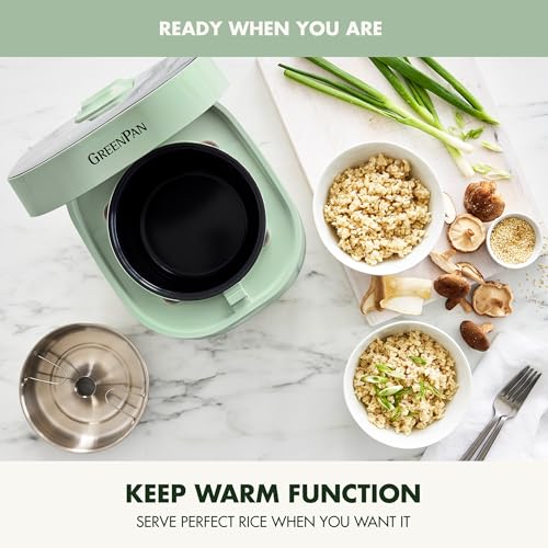 Rice Cooker 8 Cups Cooked (Julep Green / 4 Cups / Carb-Reducer Pro)