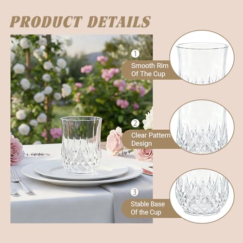 40 Pack Plastic Stemless Wine Glasses (12oz-transparent)