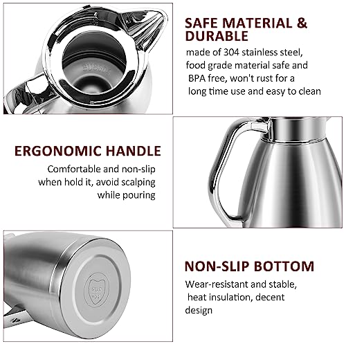 Coffee Carafes for Keeping Hot (61oz Silver)