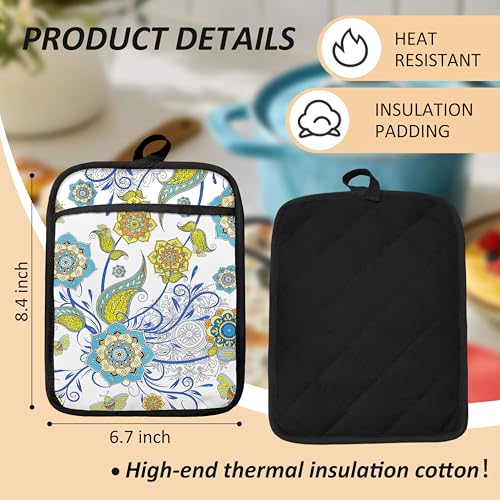 Boho Floral Oven Mitts Set (Haodh-4)