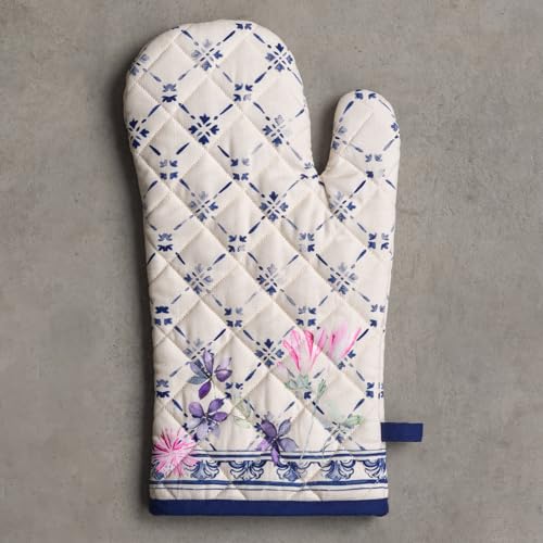 Maison d'Hermine Oven Gloves 100% Cotton Oven Mitt (015 - Faience / 7.5" x 13" (Oven Mitt))