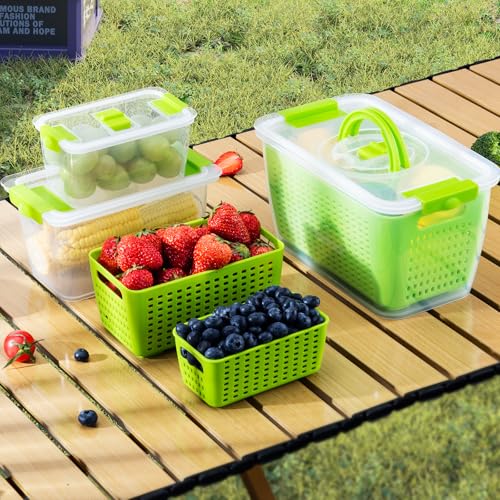 Produce containers for fridge (3pack green)