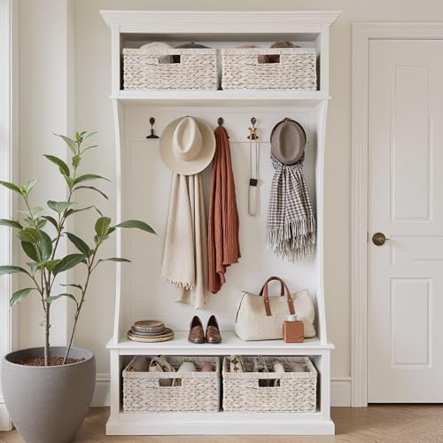 Pantry Baskets (White (Water Hyacinth) / 15"L x 11"W x 6¾"H)