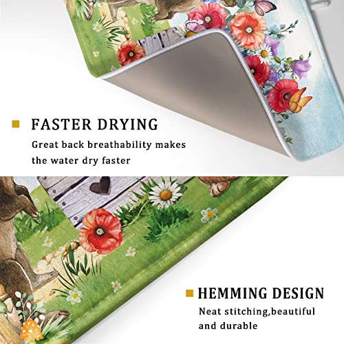 Spring Rabbit Dish Drying Mat (DrymatLRabbit / 24" x 18")