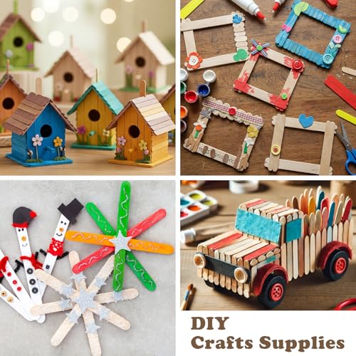 300 Pcs 4.5" Length Popsicle Wooden Sticks (300 Pcs Wooden Sticks)