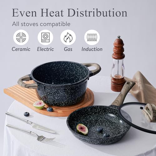 22 Piece Ceramic Cookware Set (Midnight Black)