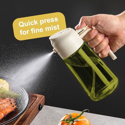 16oz 470ml Olive Oil Dispenser for Kitchen with Stickers (Light-Proof /w Stickers / White-02)