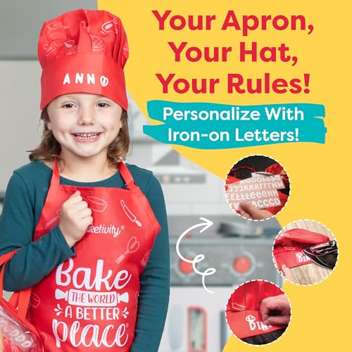 Adjustable Kids Chef Hat & Apron for Boys & Girls