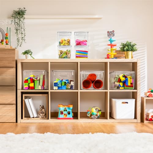 Clear Toy Storage Bins with Lids (Small / 8 Pack)
