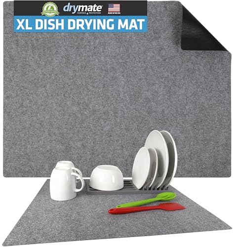 Jumbo XL Dish Drying Mat (Light Grey / 19" x 24")