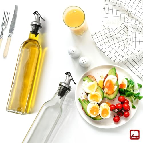 Olive Oil Dispenser Bottle for Kitchen (Clear / 17 Ounces)