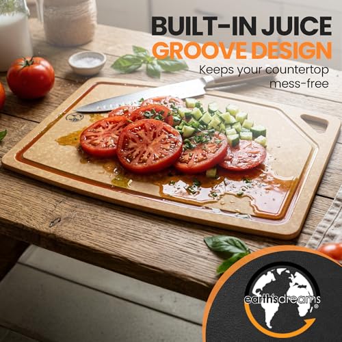 Composite Wood Cutting Board Set of 3 (Tan/Juice)