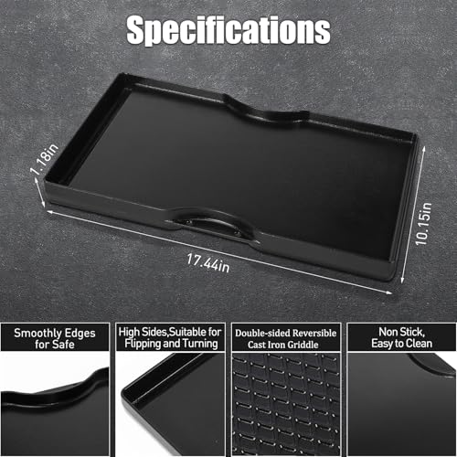 17.5 Inch Grill Griddle for Weber Spirit 200 Series (17.4" x 10.2" x 1.2")