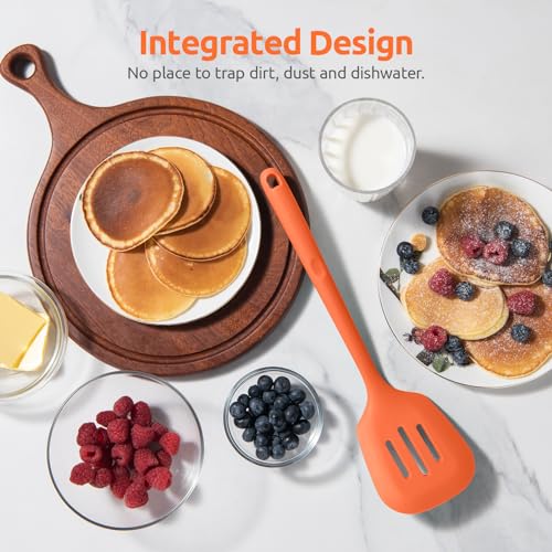 Silicone Turner Slotted Spatula (Orange / 13.6")