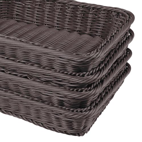 6 Pack 12 Inch Wicker Bread Basket (6 Pack 12 Inch Coffee)
