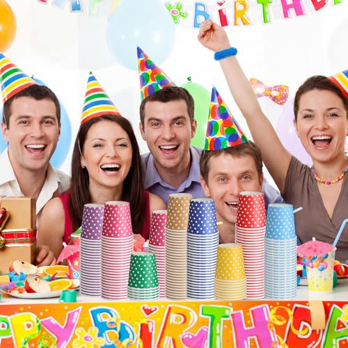 500 Pcs Disposable Paper Cups Small (Multicolor / Dot)