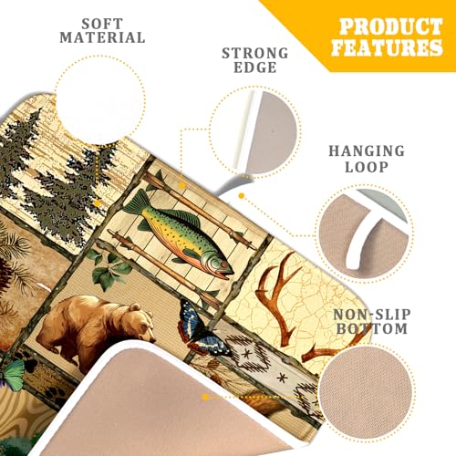 Rustic Cabin Dish Drying Mat (DMS918BearS / 18" x 16")