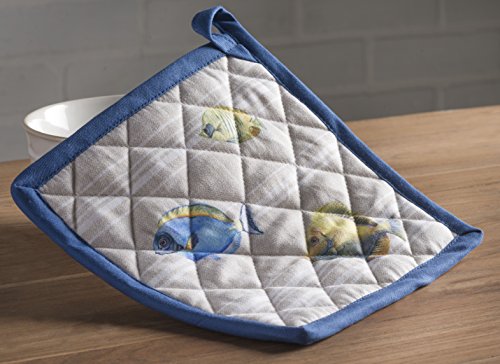 Pot Holders 100% Cotton Potholders (108 - Poisson / 8" x 8" (Pot Holder Pack of 1))