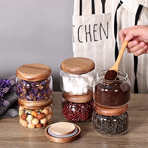 Kitchen Canisters Set of 6 (6set Mini Acacia Lids)