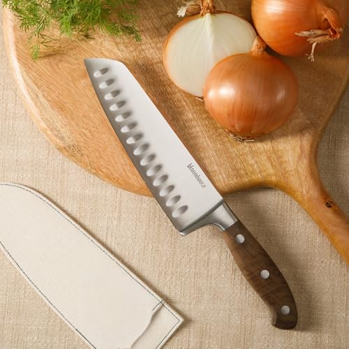 7 Inch German Steel Santoku Knife W (Walnut Wood)