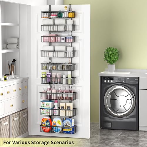 9 Tier Over The Door Pantry Organizer (Black / 9-Tier)