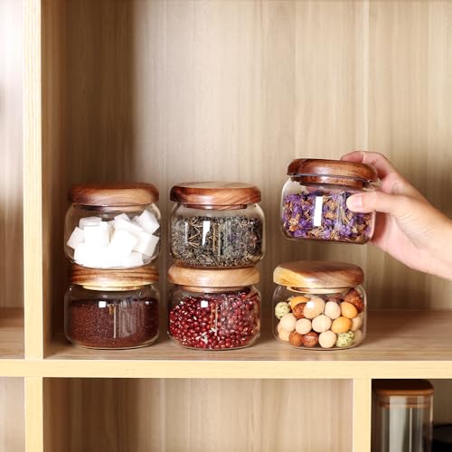 Kitchen Canisters Set of 6 (6set Mini Acacia Lids)