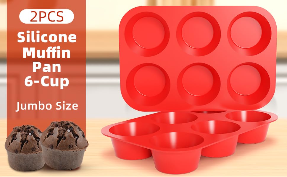 Silicone Jumbo Muffin Pan (6-Cup Jumbo)