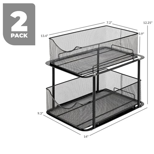 Pull Out Under Sink Organizer (2 Pack / Black)