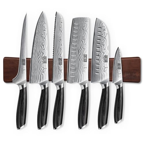 7 Pc Knife Set with Magnetic Knife Holder (7 Pieces Knife Set)