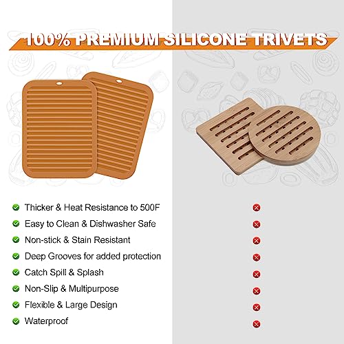 4 Pack Square Silicone Trivets (4 Count)