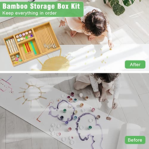 Bamboo Bathroom Drawer Organizer Dividers (Bamboo)