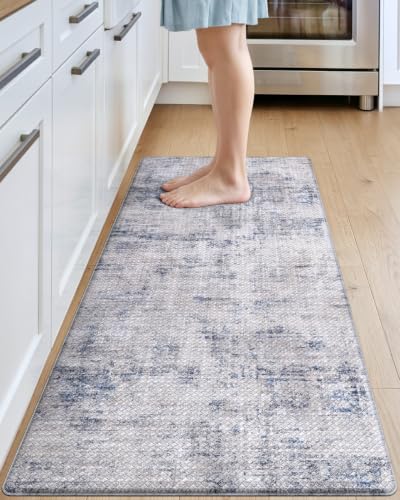 Kitchen Floor Mats Cushioned Anti Fatigue Runner Rug 23x59 Blue (Blue / 59"L x 23"W x 0.4"Th)