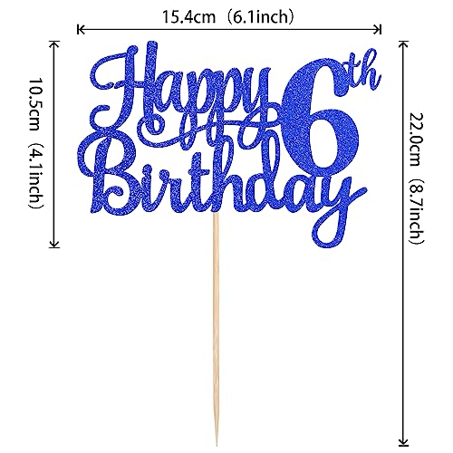 1 PCS Happy 6th Birthday Cake Topper (Blue / 6th)